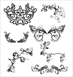 Floral elements vector image
