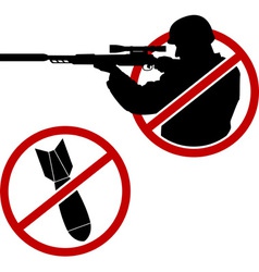 Signs of antisniper and no war vector image