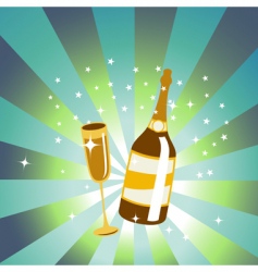 Wine bottle and glass vector image