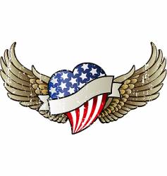 American heart flying vector image