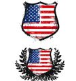 American grunge shield vector image