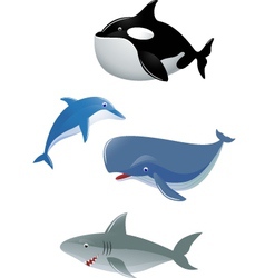 Sea animal collection vector image