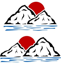 Stencils of mountains vector image
