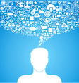 Social media communication man vector image
