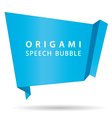 Blue origami speech bubble Blue origami speech bubble vector image