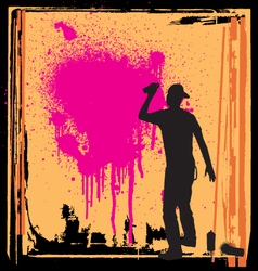 Spray guy on wall vector image