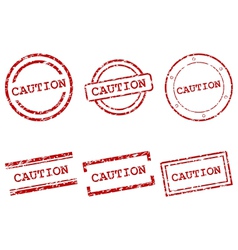 Caution stamps vector image