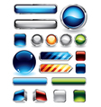 Glossy buttons set vector image