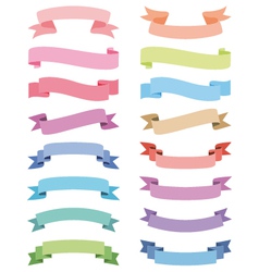 Various ribbons set design elements vector image
