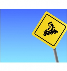 Traffic sign roller sky background vector image