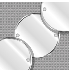 Abstract background with round metal plates vector image
