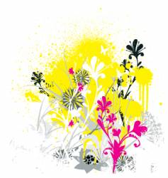 Grunge flowers vector image