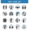 Flat business people meeting icons set Flat business people meeting icons set vector image