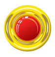 Red button in gold frame vector image