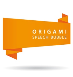 Orange origami speech bubble vector image