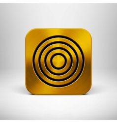 Technology App Icon with Gold Metal Texture vector image