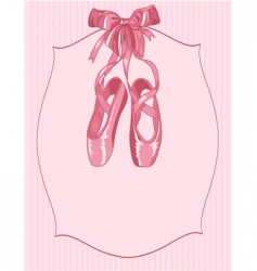 Ballet slippers on stripe background Ballet slippers on stripe background vector image