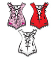 Set of beautiful retro clothes - corsets vector image