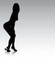 Sexy silhouette bending over vector image