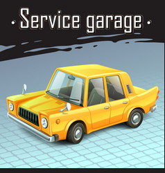 Yellow funny car Yellow funny car vector image