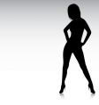 Sexy silhouette hands on hips vector image