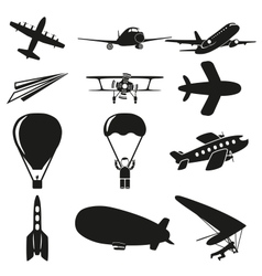 Set of flying icons vector image