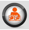 Orange and gray elegant glossy icon vector image