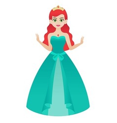 Princess in Green Gown vector image