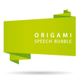 Green origami speech bubble vector image