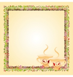 Tea time invitation card vector image