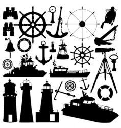 Nautical elements vector image