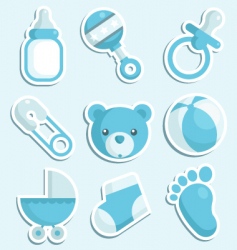 Baby boy icons vector image