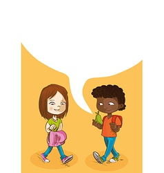 Back to school education kids with social bubble vector image