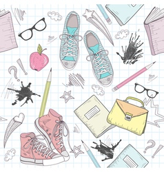 Cute school abstract seamless pattern vector image