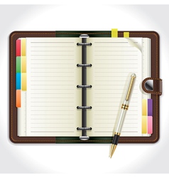 Personal Organizer with Pen vector image