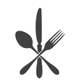 Spoon knife and fork - cross vector image
