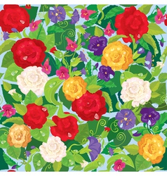 Seamless background with beautiful flowers - rose vector image
