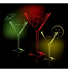 Cocktail glasses vector image