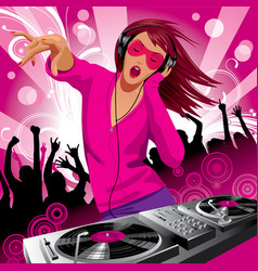 Dj girl Dj girl vector image