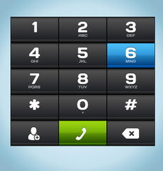 Black Number Phone Keypad vector image