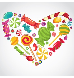 Sweets candy heart vector image