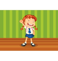 A girl with schoolbag vector image