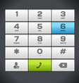 White Number Phone Keypad vector image