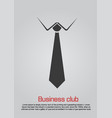 Flat of necktie with white collar vector image