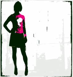 Punk rock girl vector image