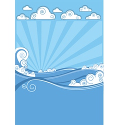 Sea waves in sun day abstract image vector image