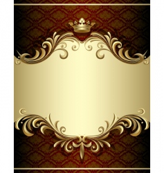 Gold banner vector image