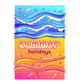 Summer holidays sea surf on sandy beach stylized vector image