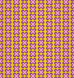 Cute violet flower on yellow background pattern vector image