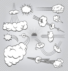 Comic book explosion elements vector image